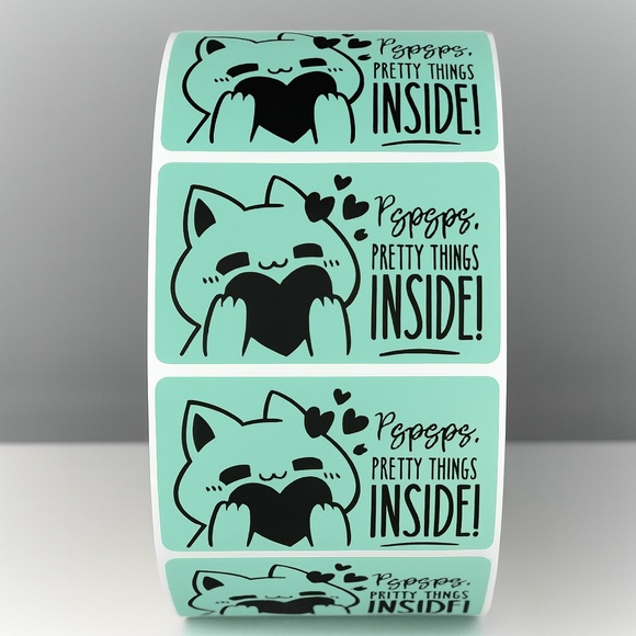 Pspsps Pretty Things Inside Stickers – Cute Cat Labels for Packaging and Orders - Picture 5 of 11